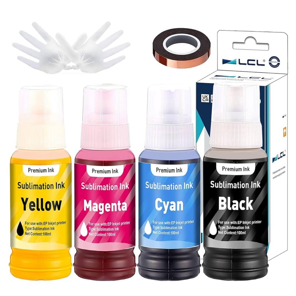 Vibrant Yellow and Pink Ink Bottles for Printers